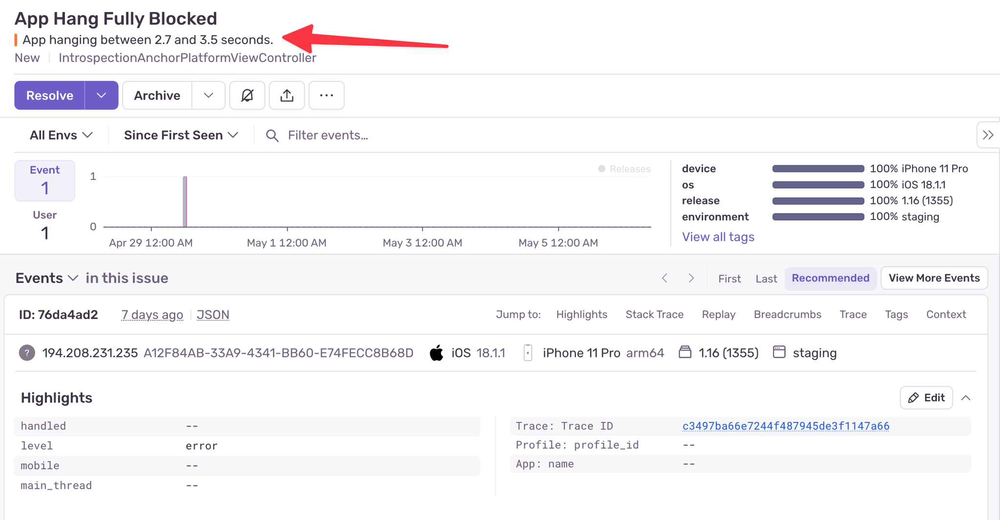 App Hang Duration