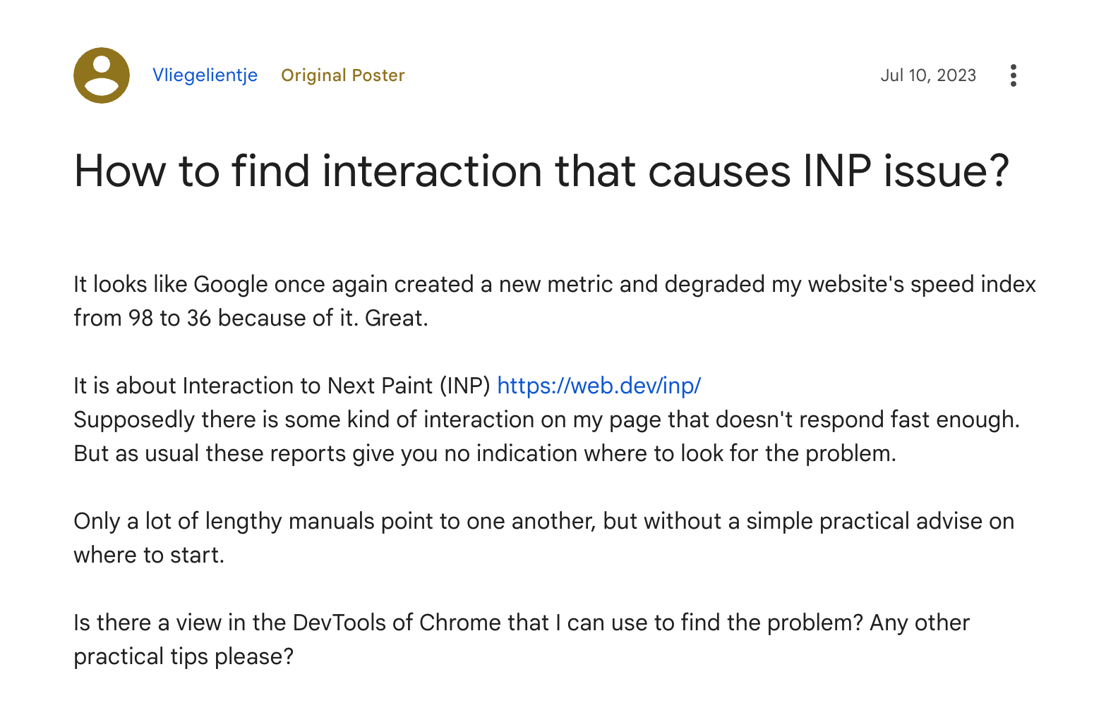 How to find interaction that causes INP issue?