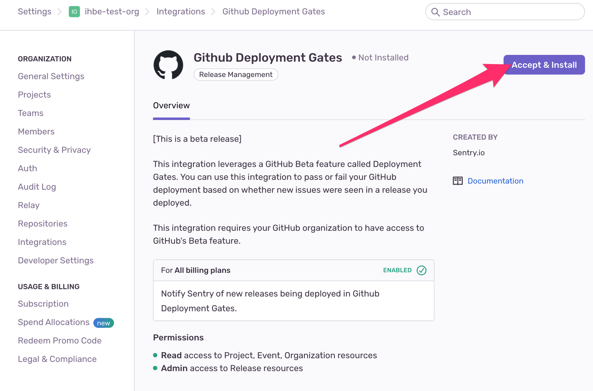 GitHub Deployment Gates Install Page