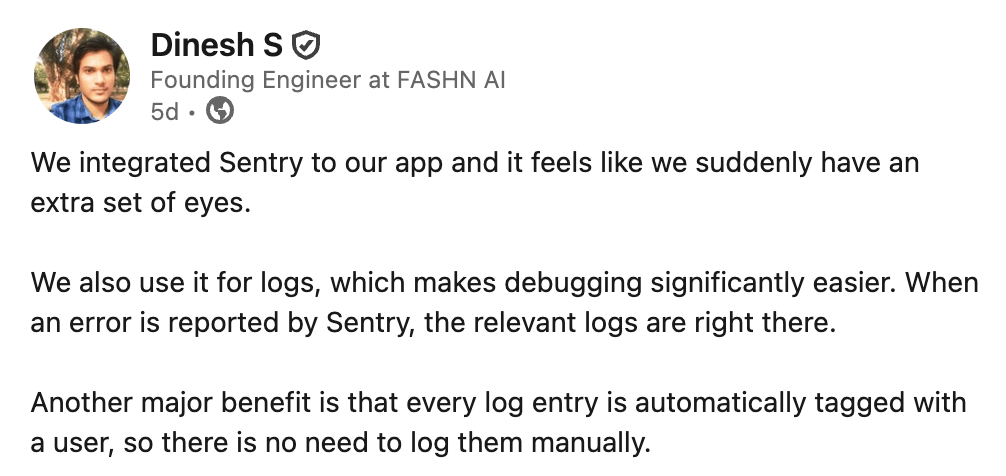 Logs Customer Quote - Twitter