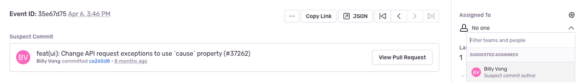 Suggested Assignees in Sentry
