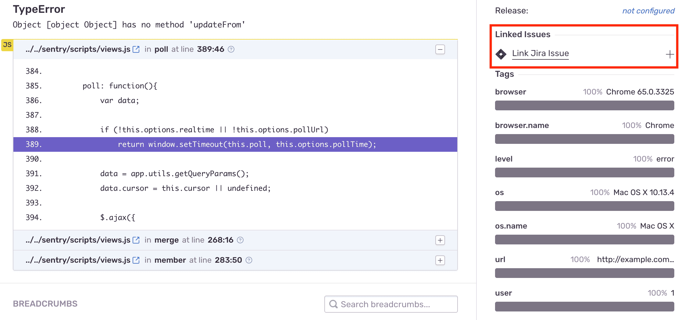 Sentry Jira Linked Issues