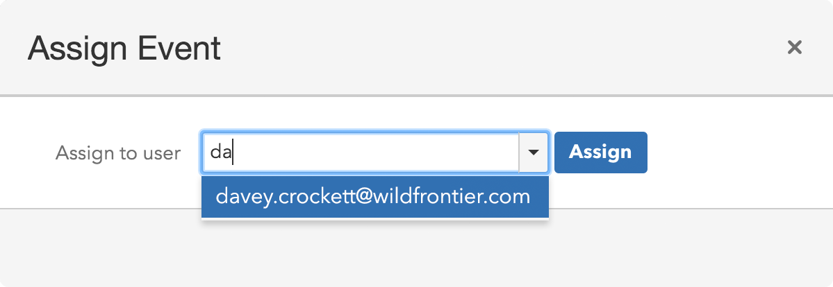 HipChat Assign Event dialog with user search dropdown to assign a Sentry event