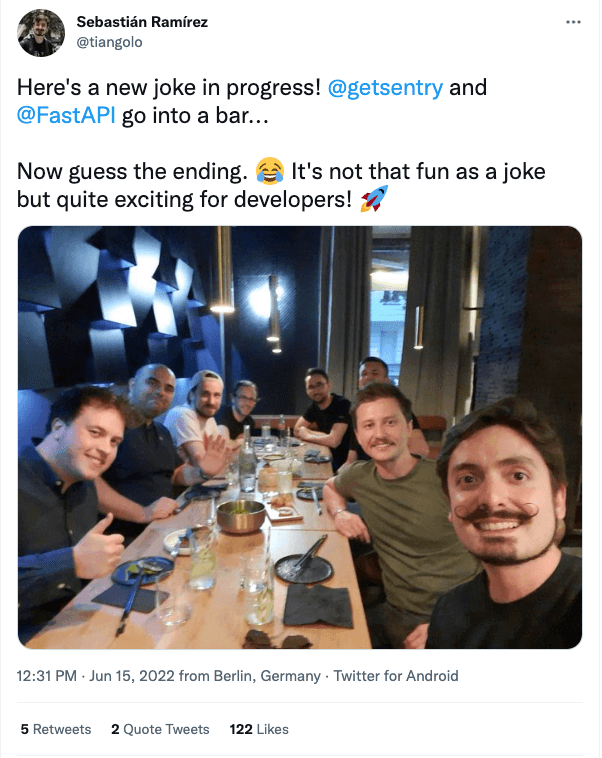 Tiangolo tweet