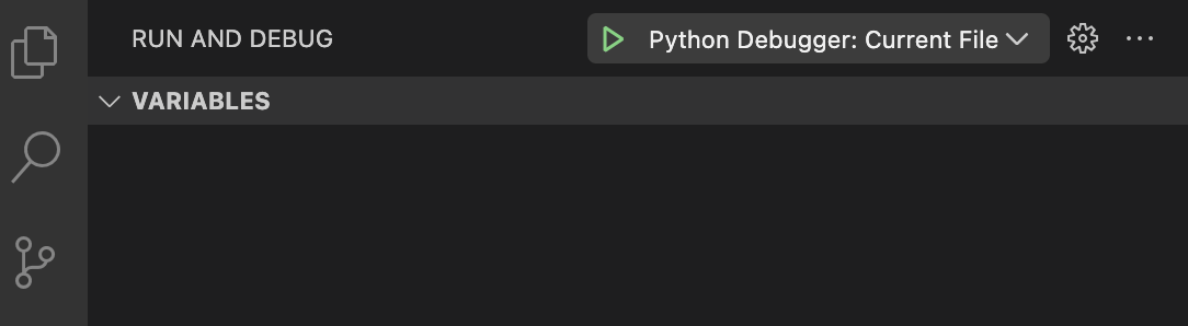 Start debug button