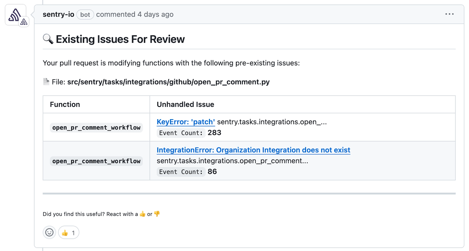 GitHub Pull Request Comments