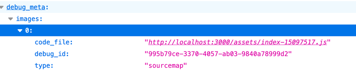 Check for Debug IDs in the event payload
