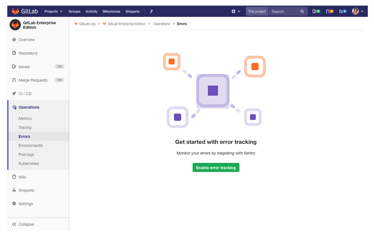 GitLab Sentry integration get started